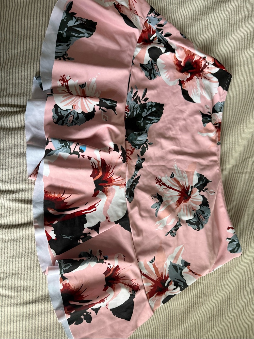 Floral Pink Ruffle Hem Skirt